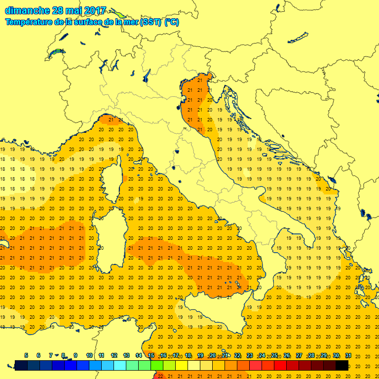 Temprature de la mer  la surface (SST)